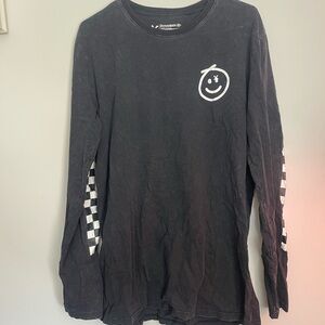 Dutch Bros Black Long Sleeve Kids Shirt with Smiley Face